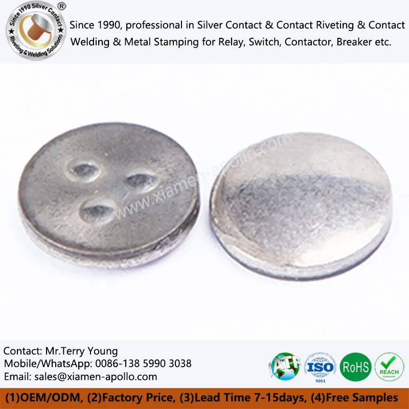 Flat Face Brazed Composite Rivet Contacts