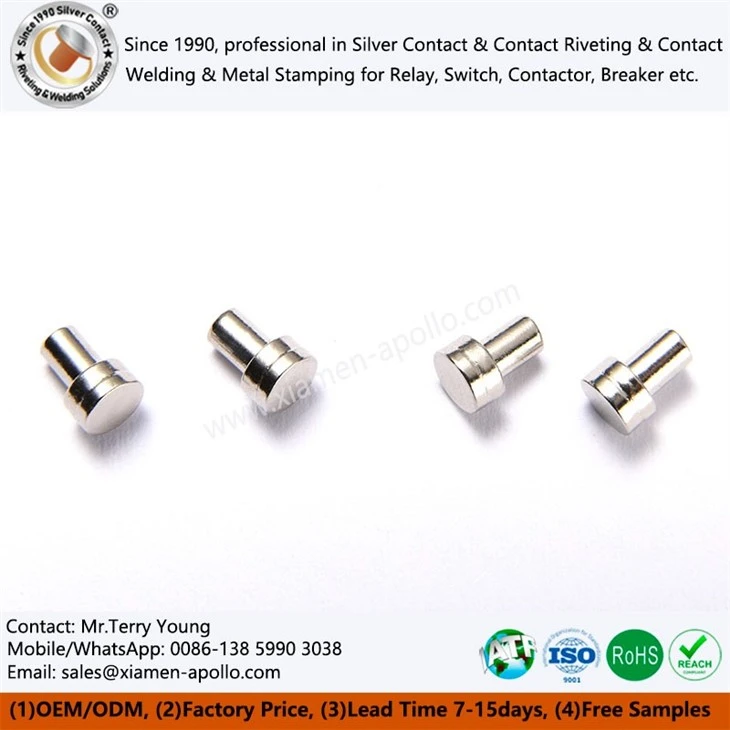 Industrial Tungsten Brazed Contacts Rivets