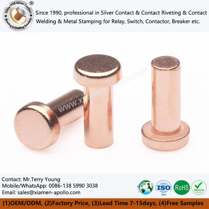 Copper Rivet for Electrical Contacts Copper Rivet for Electrical Contacts