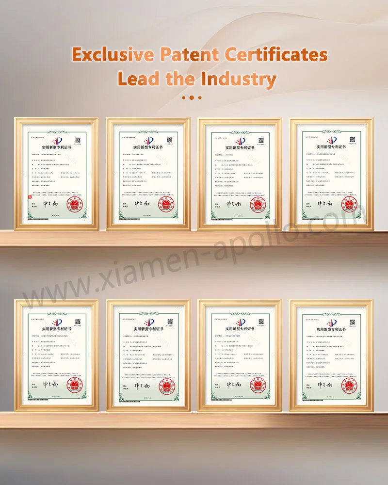 Exclusive Patent Certificates Lead the Industry Exclusive Patent Certificates Lead the Industry