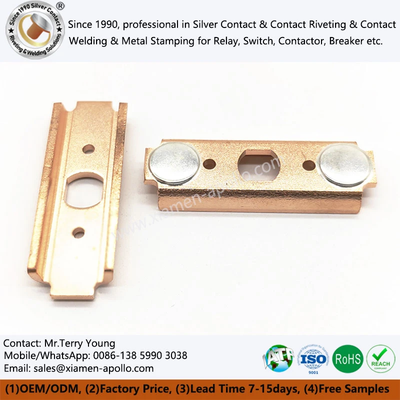 Brazing Silver Contacts to Copper Bars Brazing Silver Contacts to Copper Bars