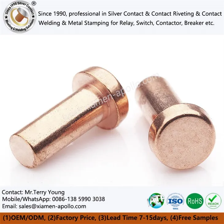 Contactes elèctrics de coure pur